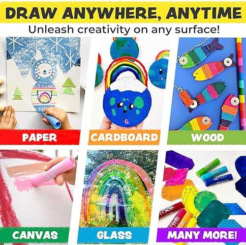 Kwik Stix Solid Tempera Paint Sticks, 24 Colors, Washable Paint Sticks for Kids, Non-Toxic, Quick Drying, Allergen Free, Comes in Classic, Metallic, & Neon Colors, Ideal for Kids and Toddlers - Image 5