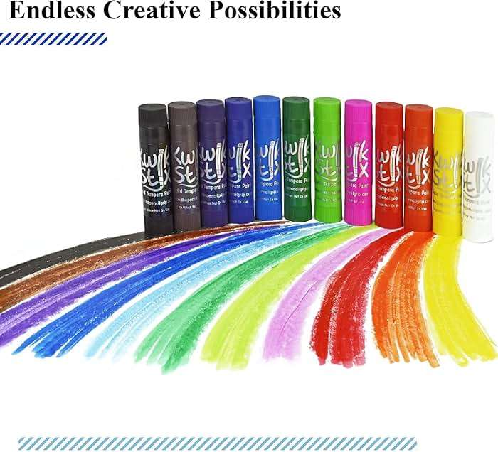 Kwik Stix Solid Tempera Paint Sticks, 24 Colors, Washable Paint Sticks for Kids, Non-Toxic, Quick Drying, Allergen Free, Comes in Classic, Metallic, & Neon Colors, Ideal for Kids and Toddlers - Image 9