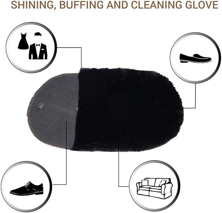Valentino Garemi Leather Buffing Glove – Polishing & Dusting Mitt – for Shoes, Boots, Bags & Furniture – Soft Microfiber Shine Cloth – Reusable Cleaning Glove - Image 4