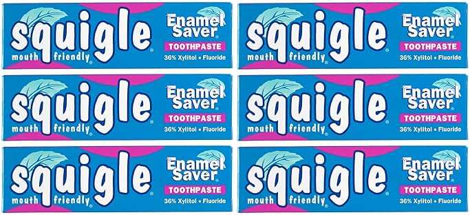 Squigle Enamel Saver Toothpaste (Canker Sore Prevention & Treatment) Prevents Cavities, Perioral Dermatitis, Bad Breath, Chapped Lips - 6 Pack - Image 1