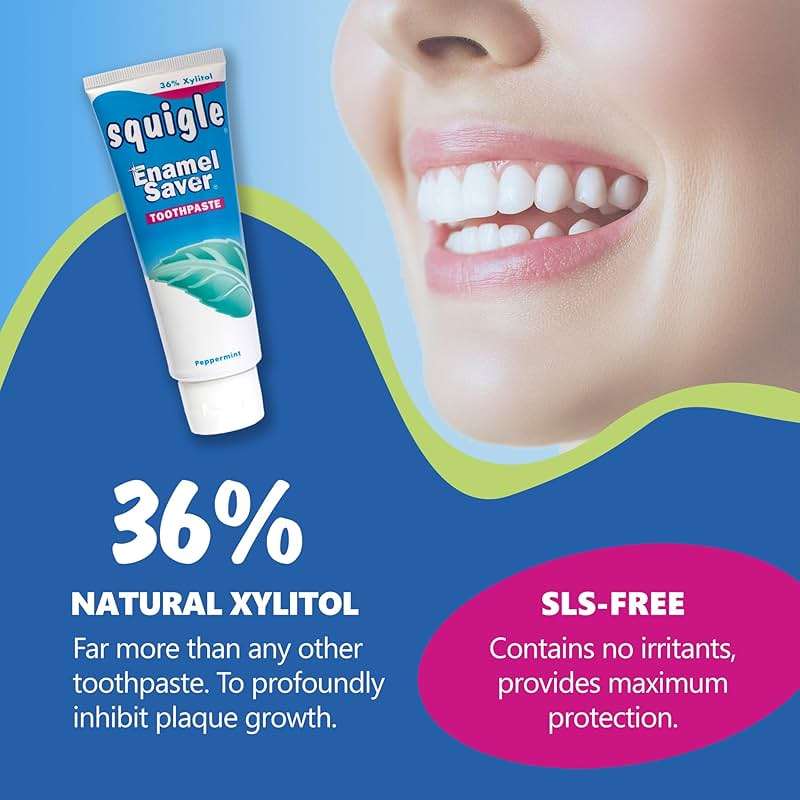 Squigle Enamel Saver Toothpaste (Canker Sore Prevention & Treatment) Prevents Cavities, Perioral Dermatitis, Bad Breath, Chapped Lips - 6 Pack - Image 2
