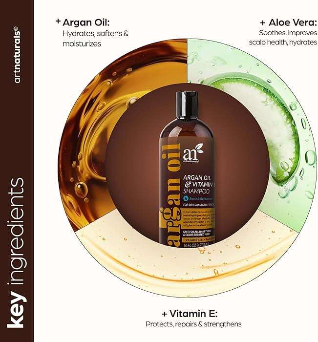 artnaturals Argan Hair Growth Shampoo - (16 Fl Oz / 473ml) - Sulfate Free - Treatment for Hair Loss, Thinning & Regrowth - Men & Women - Infused with Biotin, Argan Oil, Keratin, Caffeine - Image 5