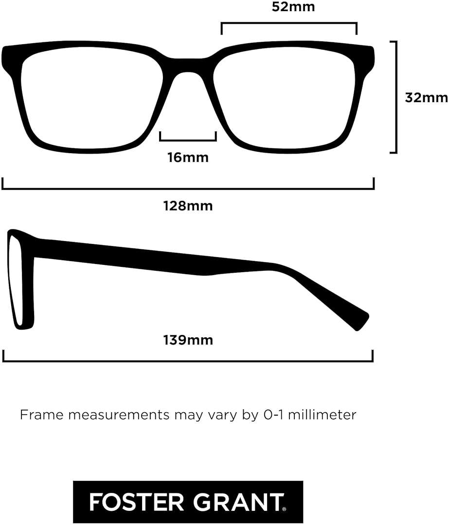 Foster Grant Men's Leo Square Reading Glasses - Image 7