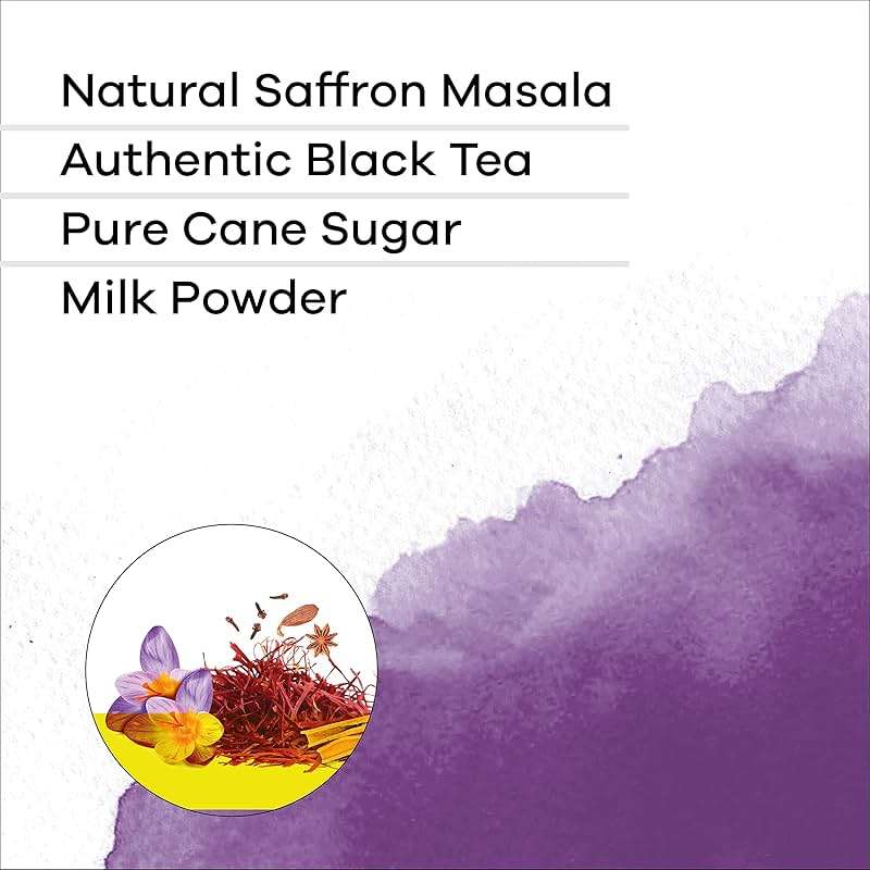 QuikTea Instant Saffron Masala Chai Tea Latte, 10 Single-Serve Sachets, Artisanal Indian Chai Latte Mix, Just Add Hot Water, Low Caffeine, Non-GMO, Gluten Free - Image 7