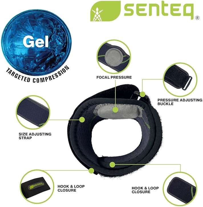 SENTEQ Tennis Elbow Brace Support Strap for Tendonitis and Forearm Pain Relief Band Compression Arm Sleeves Strap - Image 6
