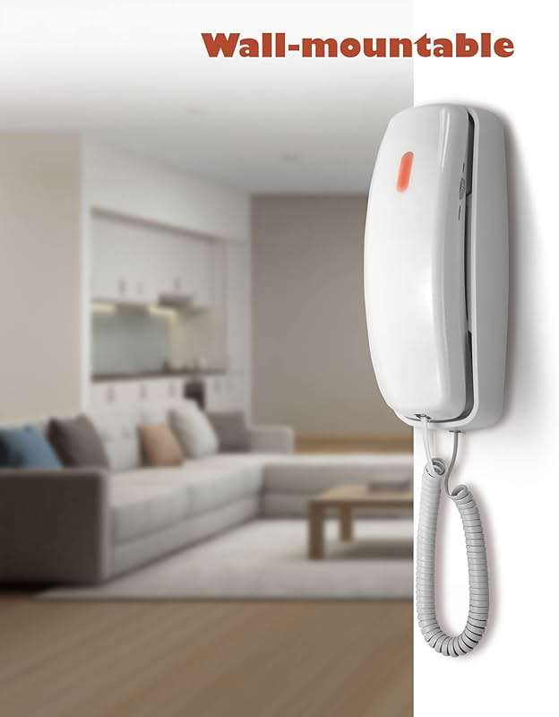 AT&T TRIMLINE 213 Corded Home Phone with Extra Big Buttons & Visual Ringer. No AC Power Required, Improved Easy-Wall-Mount, Lighted Keypad, 10 Speed Dial Keys, Volume Control, Senior Friendly. White - Image 11