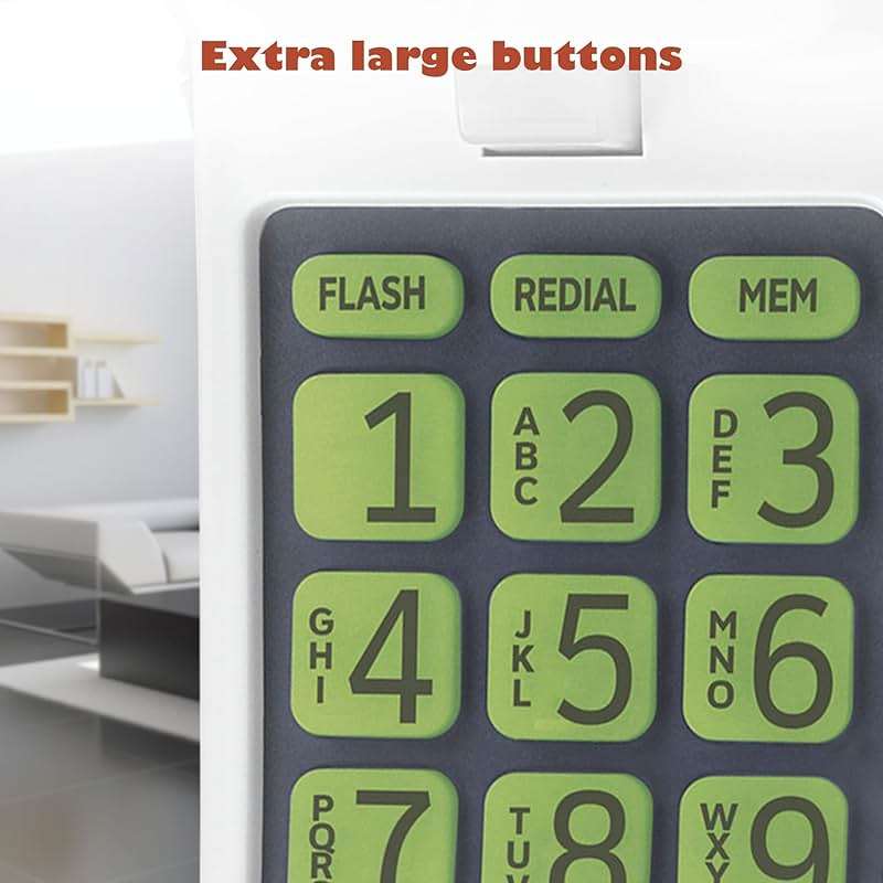 AT&T TRIMLINE 213 Corded Home Phone with Extra Big Buttons & Visual Ringer. No AC Power Required, Improved Easy-Wall-Mount, Lighted Keypad, 10 Speed Dial Keys, Volume Control, Senior Friendly. White - Image 4