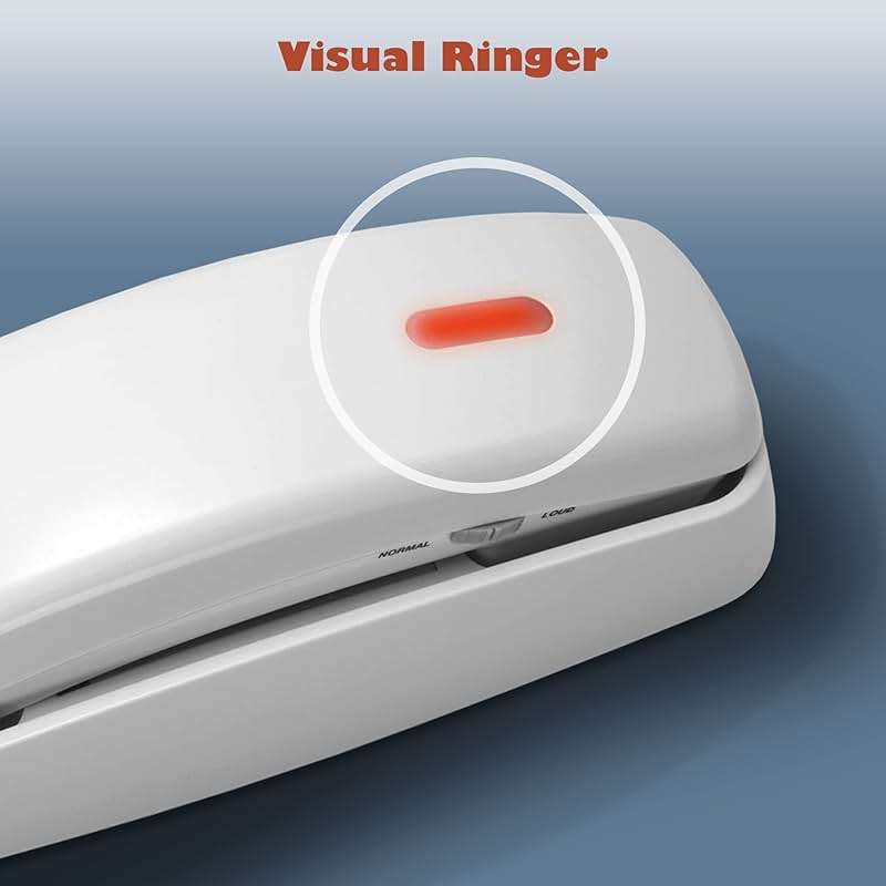 AT&T TRIMLINE 213 Corded Home Phone with Extra Big Buttons & Visual Ringer. No AC Power Required, Improved Easy-Wall-Mount, Lighted Keypad, 10 Speed Dial Keys, Volume Control, Senior Friendly. White - Image 8