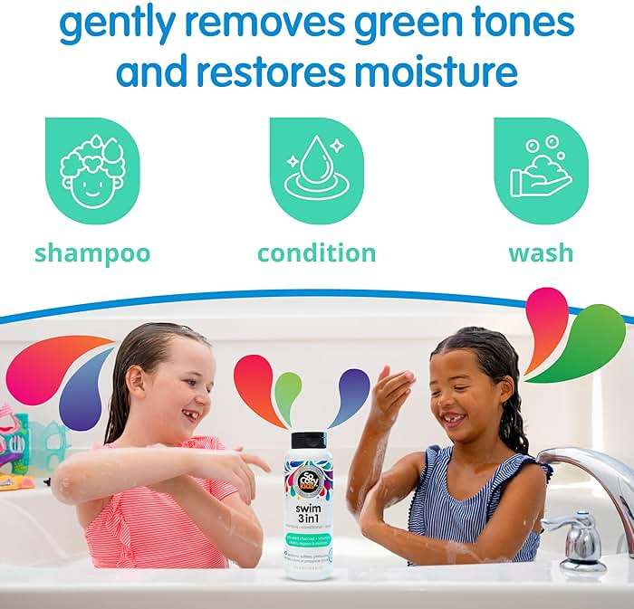 SoCozy Kids Swim 3-in-1 Shampoo, Conditioner & Body Wash - 3-in-1 Combo Pool Shampoo & Conditioner for Swimmers - Salt & Chlorine Removing Activated Charcoal - Image 3
