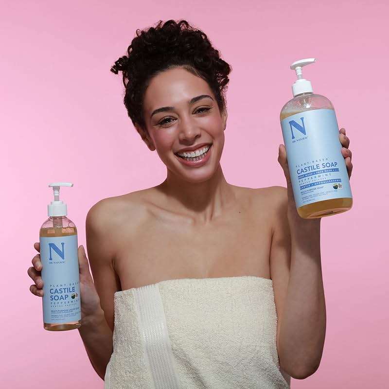 Dr. Natural Castile Liquid Soap, Peppermint, 32 oz - Plant-Based - Made with Organic Shea Butter - Rich in Coconut and Olive Oils - Sulfate and Paraben-Free, Cruelty-Free - Multi-Purpose Soap - Image 6