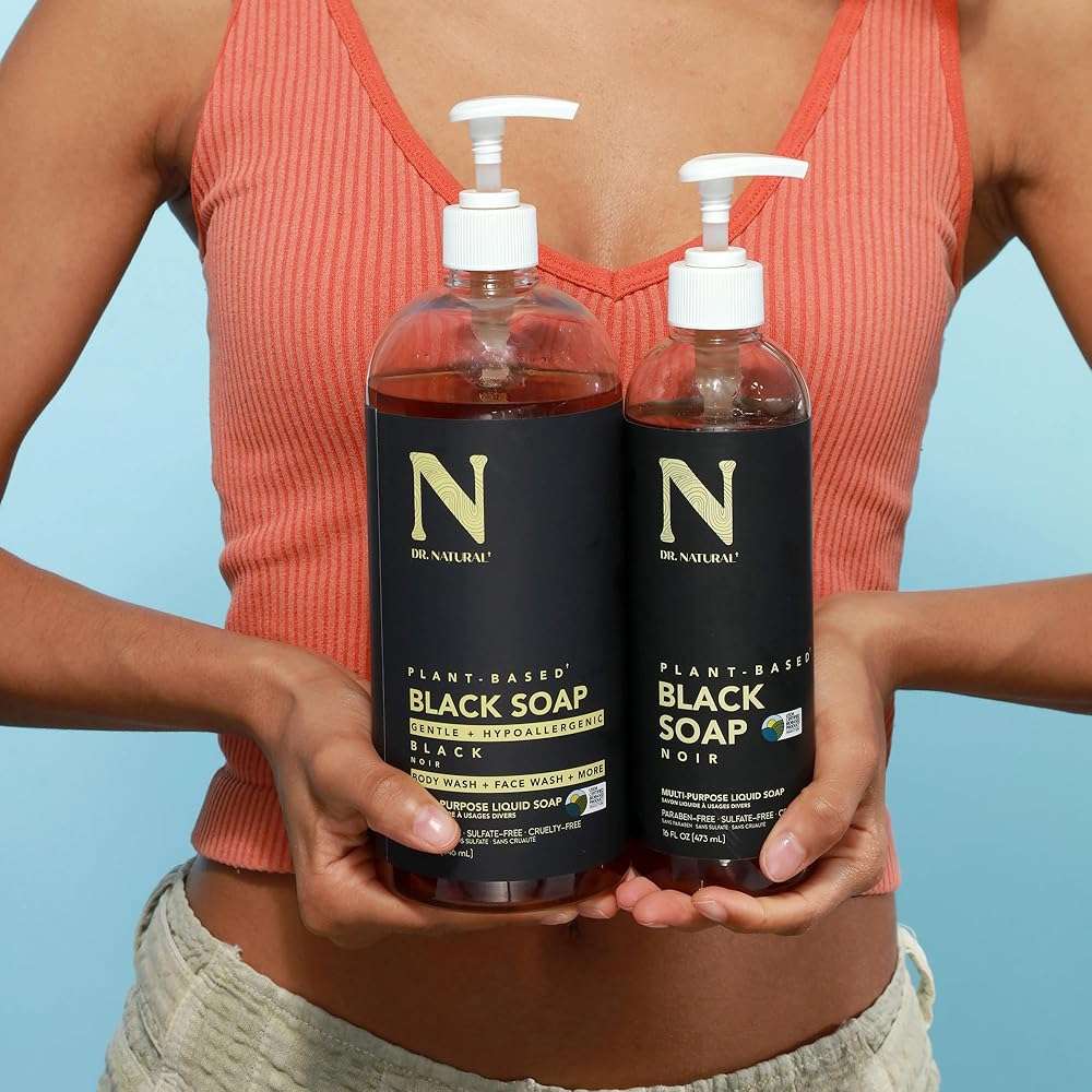 Dr. Natural Multi-Purpose Black Liquid Soap - Natural West African Body Wash - Gentle Hand Soap and Body Soap - Deep Moisturizer, Fights Acne - 32 oz - Image 6