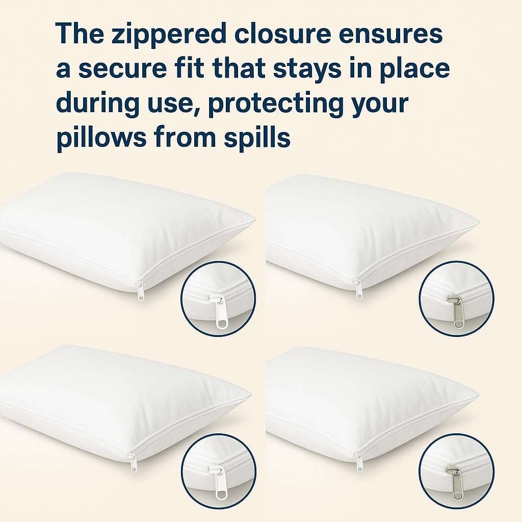 4 Pack Deluxe Zippered Vinyl Pillow Covers - Waterproof Protectors for Longer Lasting Pillows. Standard Size 20"x29". Ideal for Home, Hotel and Hospital use. - Image 5