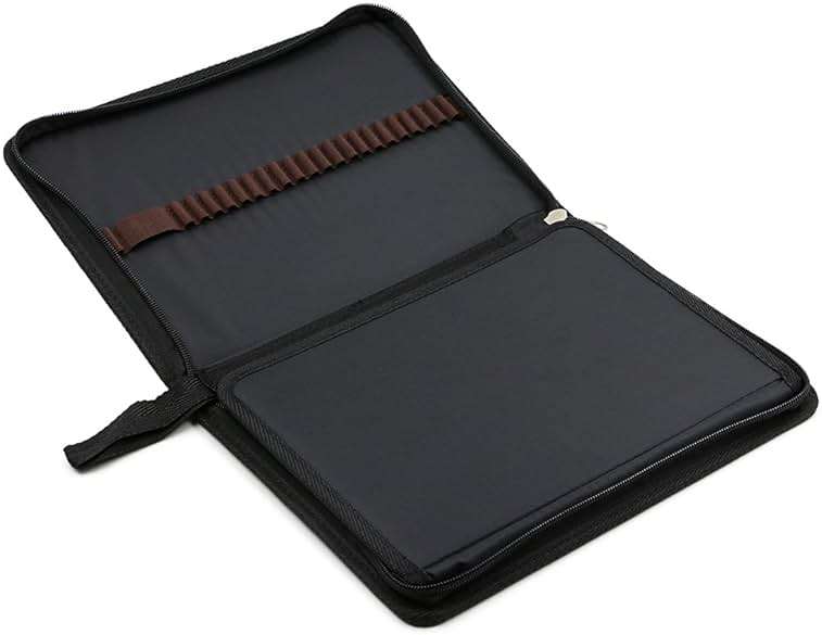 BTSKY® Portable Canvas Zippered Colored Pencil Case-Super Large Capacity 72 Slot Pencil Bag Pouch for Watercolor Pencils(Black) - Image 4
