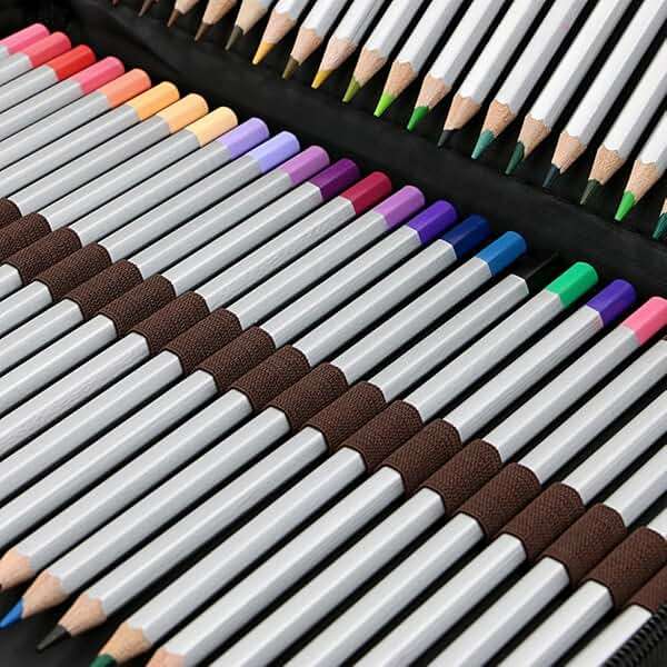 BTSKY® Portable Canvas Zippered Colored Pencil Case-Super Large Capacity 72 Slot Pencil Bag Pouch for Watercolor Pencils(Black) - Image 5