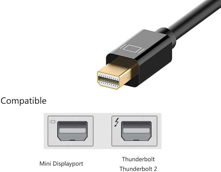 Anbear Mini Displayport to HDMI Adapter Thunderbolt to HDMI Cable, Gold-Plated Display Port to HDMI Adapter Compatible with MacBook Pro, MacBook Air, Mac mini, Microsoft Surface Pro - Image 2