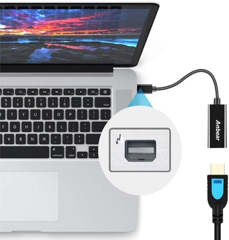 Anbear Mini Displayport to HDMI Adapter Thunderbolt to HDMI Cable, Gold-Plated Display Port to HDMI Adapter Compatible with MacBook Pro, MacBook Air, Mac mini, Microsoft Surface Pro - Image 4