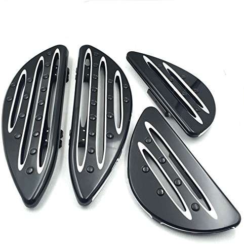 HTT Motorcycle Front Rear Black CNC Driver Passenger Stretched Floorboards For Harley Davidson Heritage Tour Glide Classic Tri Glide Ultra Ultra Limited - Image 1
