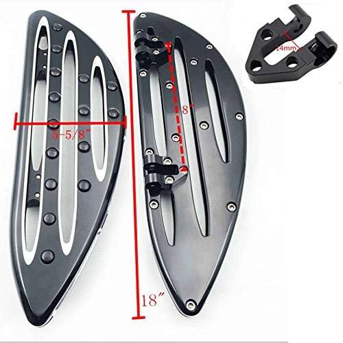 HTT Motorcycle Front Rear Black CNC Driver Passenger Stretched Floorboards For Harley Davidson Heritage Tour Glide Classic Tri Glide Ultra Ultra Limited - Image 3