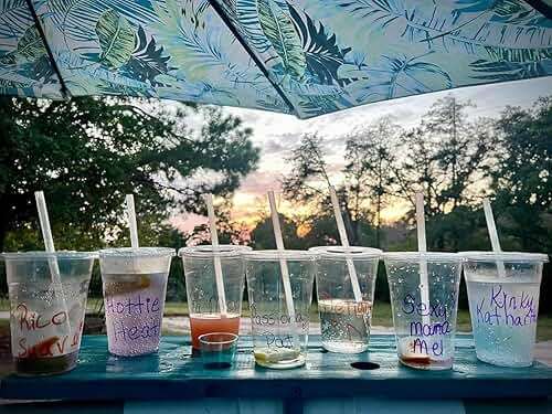 TashiBox Plastic Cups with Flat Lids 100 Sets 16 oz, Clear Crystal drink cups with lids - Image 7