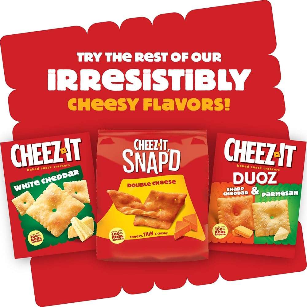 Cheez-It Grooves Crunchy Cheese Crackers, Snack Crackers, Lunch Snacks, Family Size, Sharp White Cheddar, 17oz Box (1 Box) - Image 8