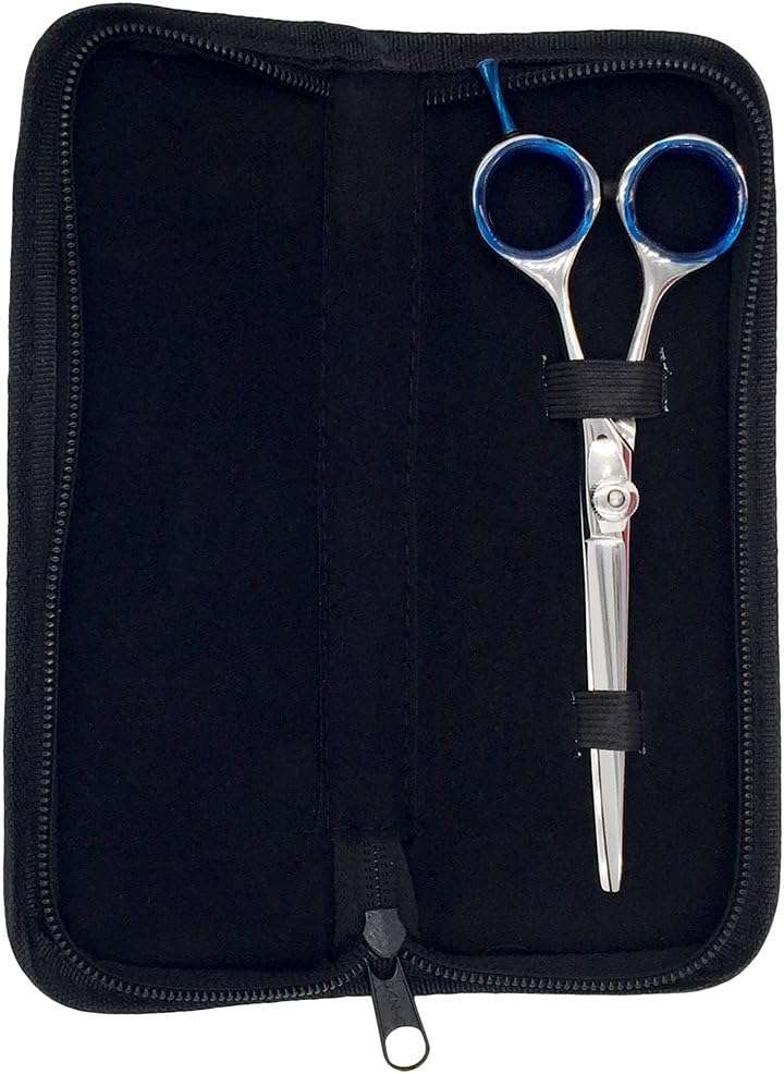 Deluxe 6 inch Professional Barber Scissors for Hair Cutting and Beard & Mustache Trimming - Includes Tension Adjuster & Carrying Case - Image 3