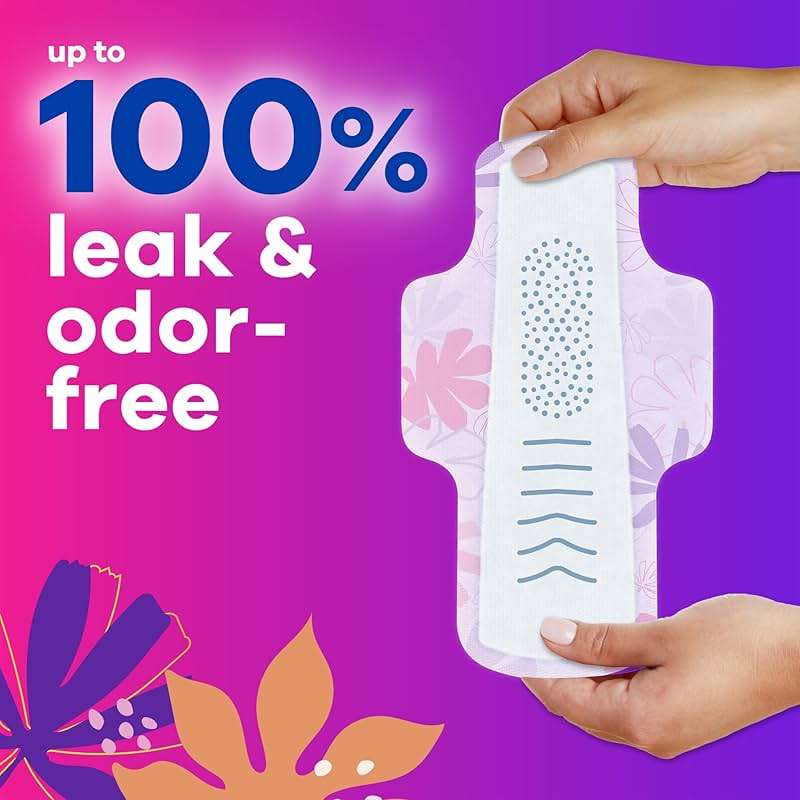 Always Radiant Feminine Pads for Women, Flexfoam Pads with Wings, Size 2, Heavy Absorbency, Lightly Scented, 78 Count (3 Packs of 26) - Image 3