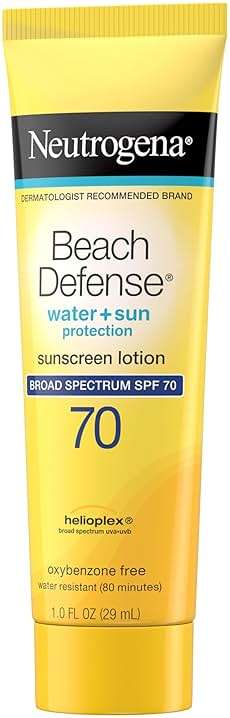 Neutrogena Beach Defense Water Resistant Sunscreen Body Lotion with Broad Spectrum SPF 70, Oil-Free, PABA-Free & Fast-Absorbing, Oxybenzone-Free, Travel Size, 1 oz, 48 Pack - Image 6