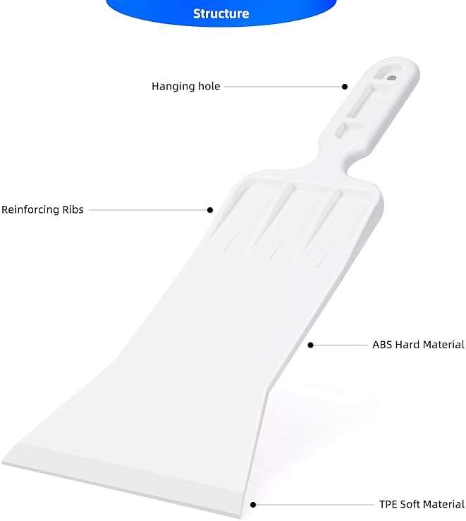 EHDIS Bulldozer Squeegee Flat Glass Window Film Bulldozer Tint Tools Car Front Windows Rear Glass Windshield Snow Frost Ice Removal Tool for Cars Trucks Window - Image 3