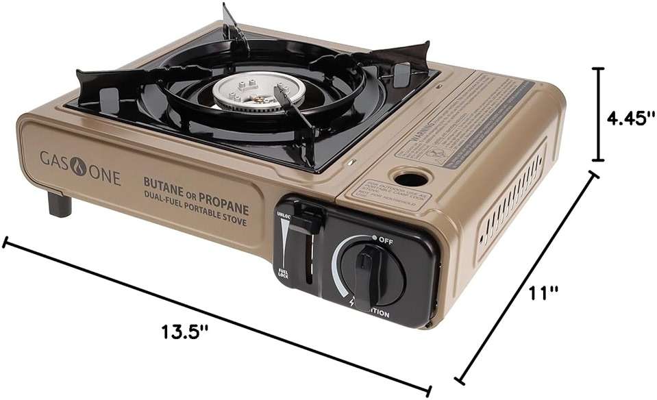 Gas One GS-3400P Propane or Butane Stove Dual Fuel Stove Portable Camping Stove - Patented - with Carrying Case Great for Emergency Preparedness Kit - Image 3