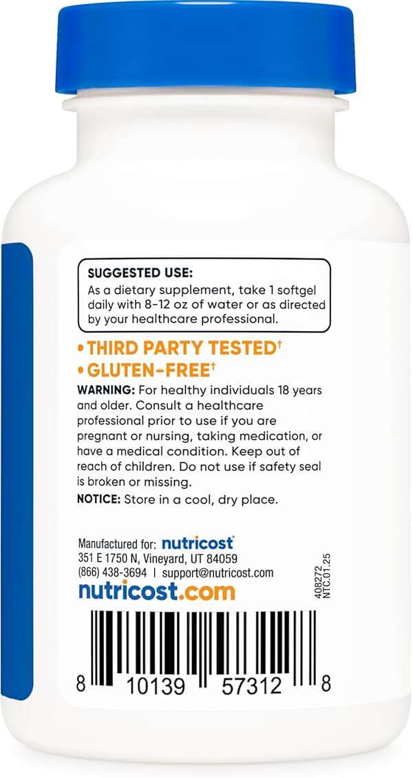 Nutricost Vitamin D3 10,000 IU, 240 Softgel Capsules - Potent, Non-GMO, Gluten Free Vitamin D - Image 4