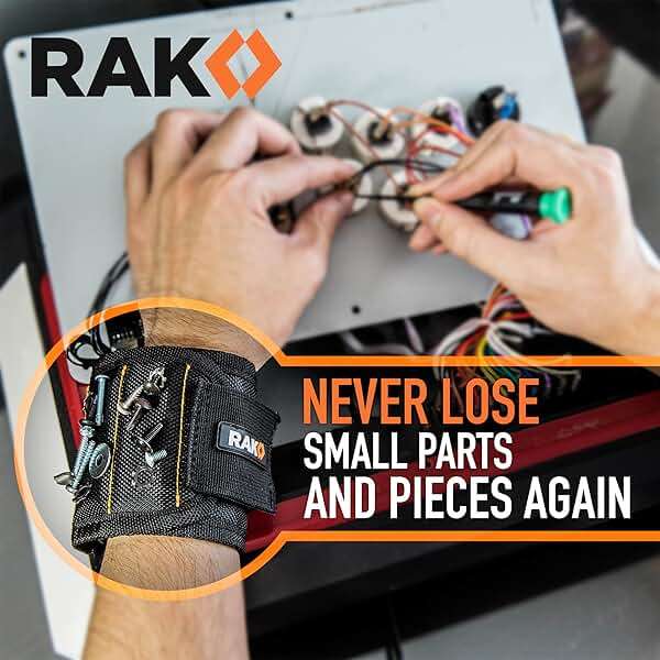 RAK Magnetic Wristband for Tools - Premium Tool Belt for Holding Screws Nails with Powerful Magnets, Birthday Gifts for Men, Cool Gadgets Stuff Gifts for Dad, Husband, Grandpa, Handyman, Him - Image 8