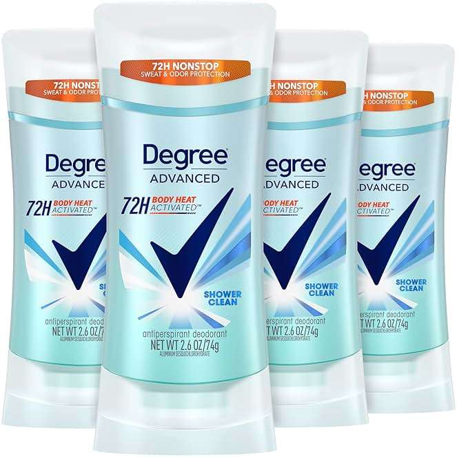 Degree Advanced Antiperspirant Deodorant 4 count 72-Hour Sweat & Odor Protection Shower Clean Antiperspirant for Women with MotionSense Technology 2.6 oz - Image 1