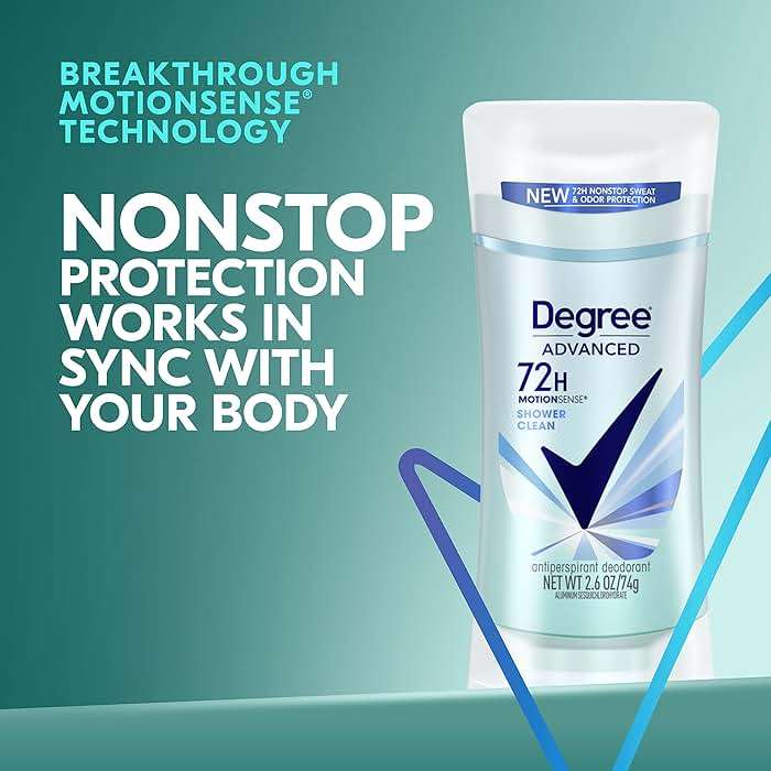 Degree Advanced Antiperspirant Deodorant 4 count 72-Hour Sweat & Odor Protection Shower Clean Antiperspirant for Women with MotionSense Technology 2.6 oz - Image 5