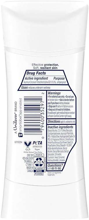 Dove Advanced Care Antiperspirant Deodorant Stick Cool Essentials 4 ct for helping your skin barrier repair after shaving 72 hour odor control and sweat protection with Pro Ceramide Technology 2.6 oz - Image 2