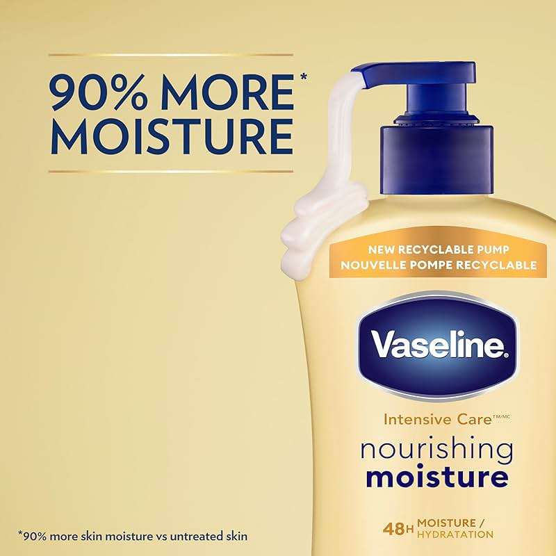 Vaseline Intensive Care Nourishing Moisture Body Lotion 3 Pk Made with Ultra-Hydrating Lipids + Pure Oat Extract for Dry Skin, for Nourished, Healthy-Looking Skin 20.3 oz - Image 6