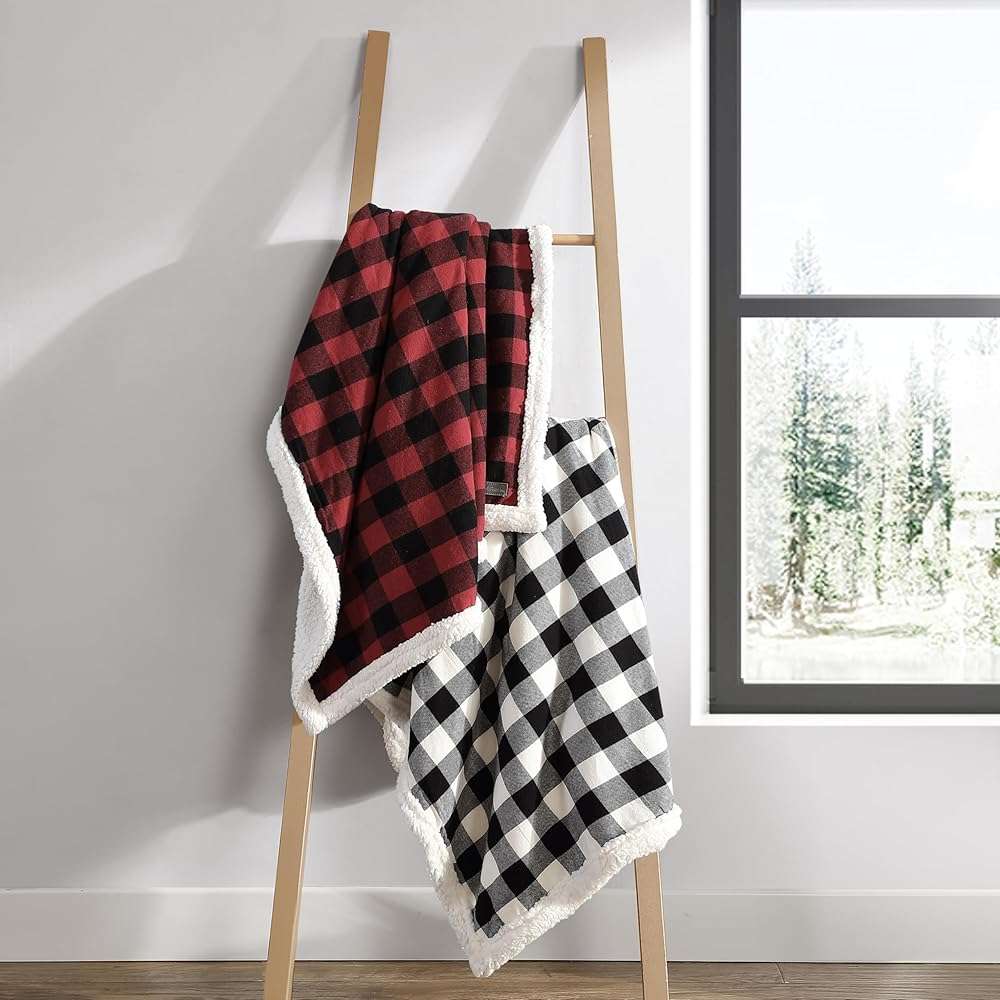 Eddie Bauer - Sherpa Throw Blanket for Couch 50x60 – Ultra Soft Reversible Fleece & Plush Sherpa Blanket, Warm Cozy Plaid Throw Blanket for Sofa, Bed, Living Room, Cabin Decor - Image 2