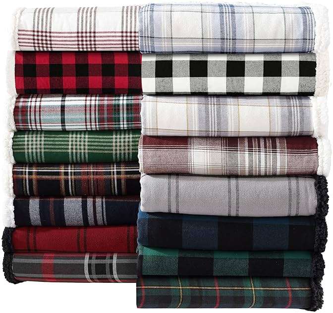 Eddie Bauer - Sherpa Throw Blanket for Couch 50x60 – Ultra Soft Reversible Fleece & Plush Sherpa Blanket, Warm Cozy Plaid Throw Blanket for Sofa, Bed, Living Room, Cabin Decor - Image 3