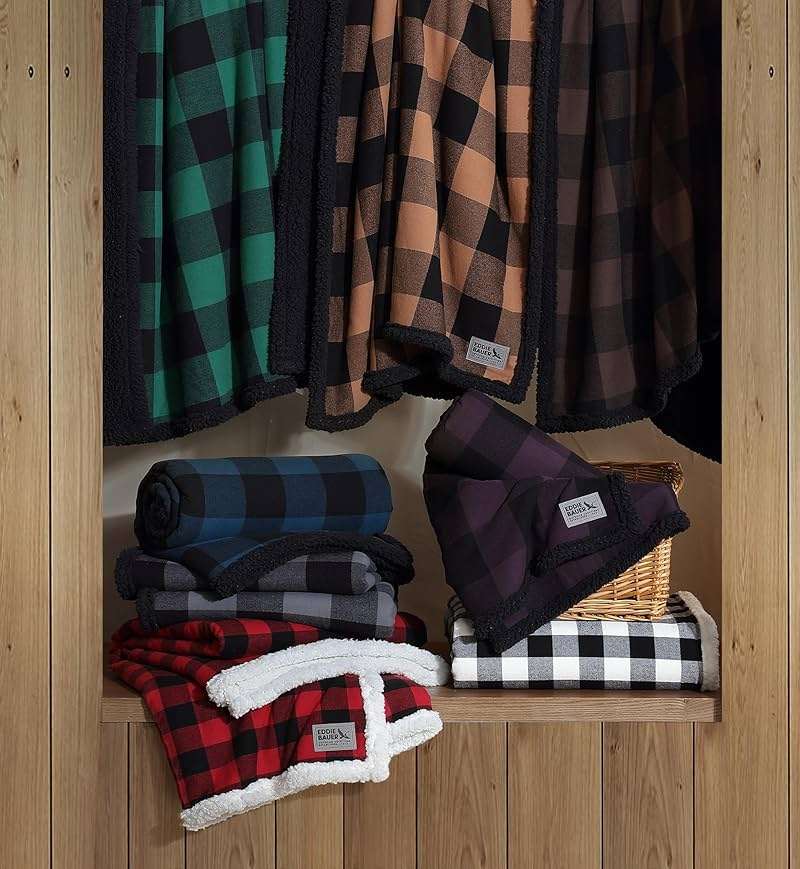 Eddie Bauer - Sherpa Throw Blanket for Couch 50x60 – Ultra Soft Reversible Fleece & Plush Sherpa Blanket, Warm Cozy Plaid Throw Blanket for Sofa, Bed, Living Room, Cabin Decor - Image 6