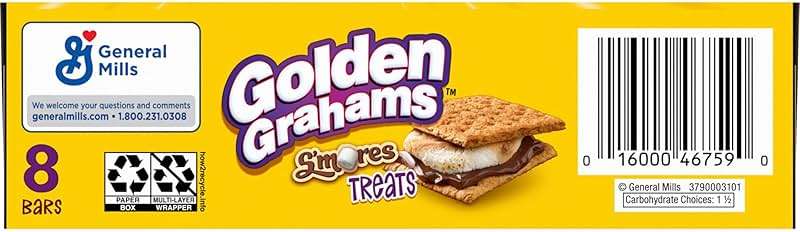 Golden Grahams Breakfast Cereal Treat Bars, S'mores, Snack Bars, 8 Ct, 8.48 oz - Image 6