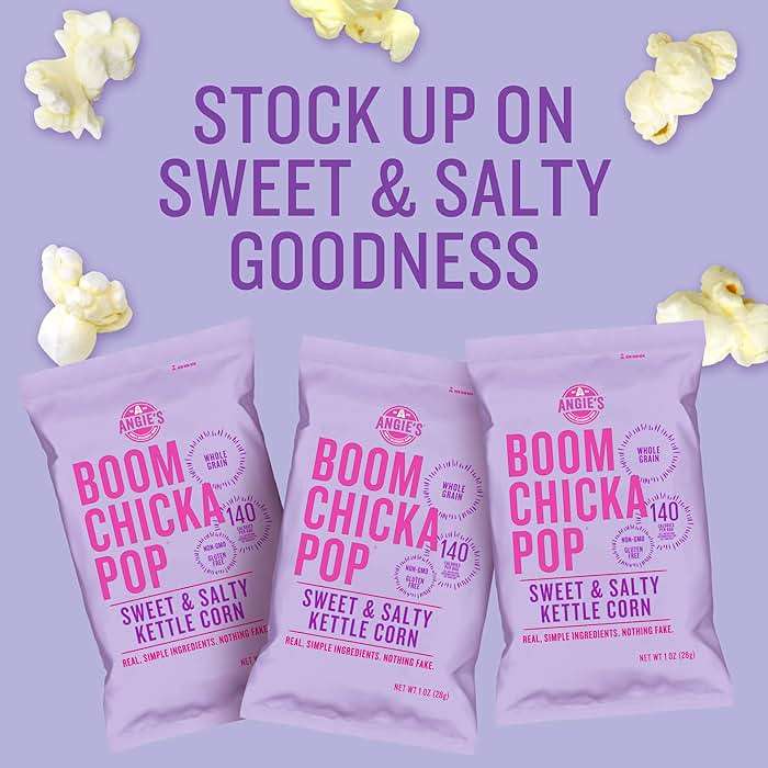 Angie's BOOMCHICKAPOP Sweet & Salty Kettle Corn Popcorn, 1 oz. Individual Bag (Pack of 24) - Image 3