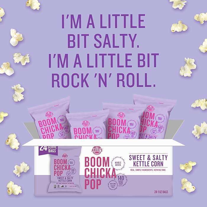 Angie's BOOMCHICKAPOP Sweet & Salty Kettle Corn Popcorn, 1 oz. Individual Bag (Pack of 24) - Image 6