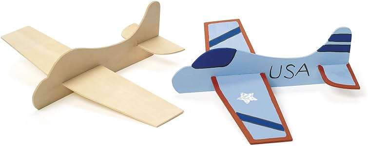 Colorations® Decorate Your Own Wooden Model Airplanes, Set of 12, Create Unique & Personal Designs, Fun Kids Craft Project, Craft Project for Boys & Girls, Decorate & Play Craft - Image 1