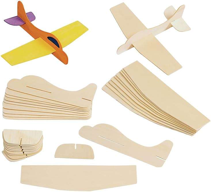 Colorations® Decorate Your Own Wooden Model Airplanes, Set of 12, Create Unique & Personal Designs, Fun Kids Craft Project, Craft Project for Boys & Girls, Decorate & Play Craft - Image 3