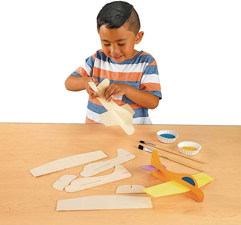 Colorations® Decorate Your Own Wooden Model Airplanes, Set of 12, Create Unique & Personal Designs, Fun Kids Craft Project, Craft Project for Boys & Girls, Decorate & Play Craft - Image 5