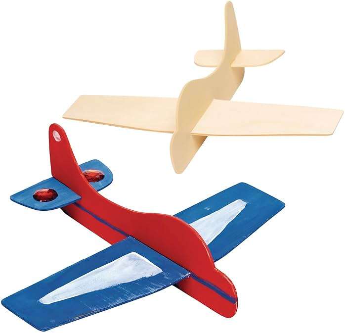 Colorations® Decorate Your Own Wooden Model Airplanes, Set of 12, Create Unique & Personal Designs, Fun Kids Craft Project, Craft Project for Boys & Girls, Decorate & Play Craft - Image 6