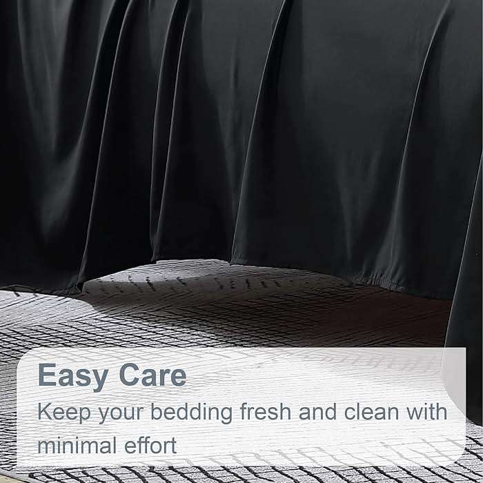 Swift Home Queen Ultra-Soft Brushed Microfiber 6-Piece Bed Sheet Sets, Extremely Durable - Easy Fit - Wrinkle Resistant - (Includes 2 Bonus Pillowcases), Queen, Black - Image 6