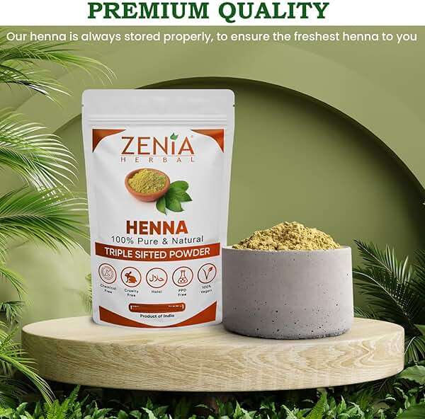 Zenia 100% Pure & Natural Henna Powder (Lawsonia Inermis) | 100g (3.5 oz) | Orange-Red Hair Color | Triple Sifted | Fresh from Rajasthan | No Chemicals, No Additives - Image 6