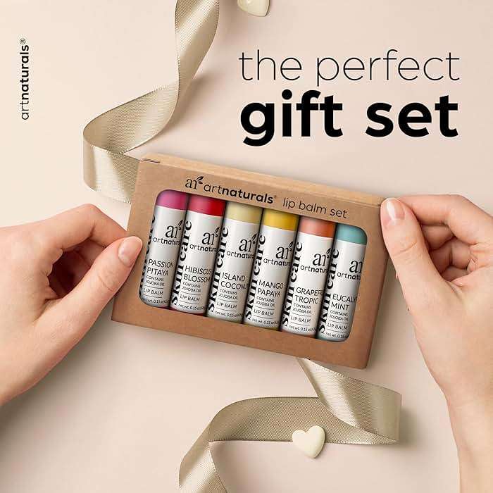 ArtNaturals Beeswax Lip Balm Gift Set – 6 Pack Assorted Flavors with Coconut Oil, Aloe & Jojoba Oil – Hydrating, Nourishing, Natural Lip Care - Image 2