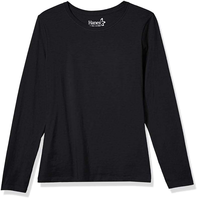 Hanes Women's Originals Long Sleeve Cotton T-Shirt, Lightweight Crewneck Tee, Modern Fit - Image 6