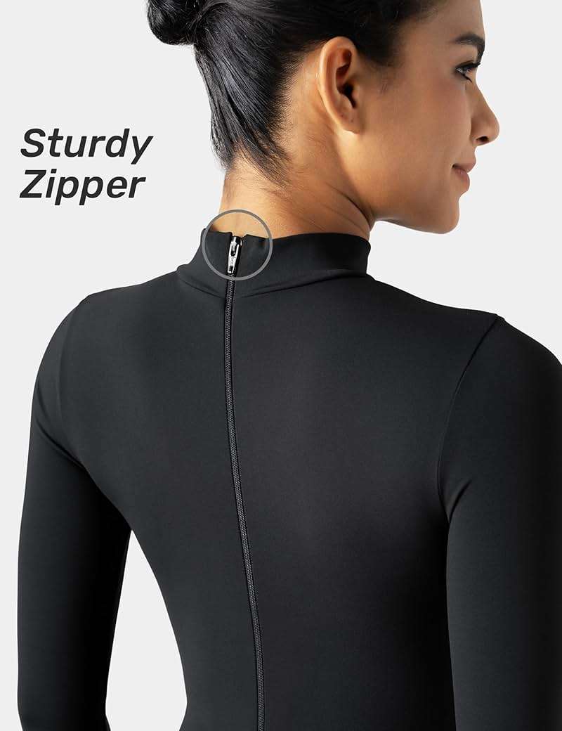 speerise Women Bodysuit Rompers Long Sleeve Jumpsuits Leotards One Piece Tummy Control Yoga Workout Outfits - Image 5